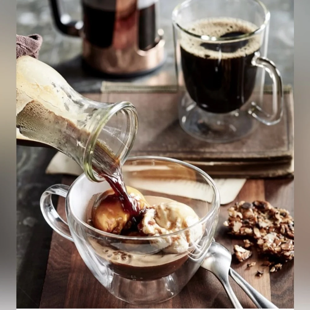 Elegant Clear Coffee Cups - Set of 2